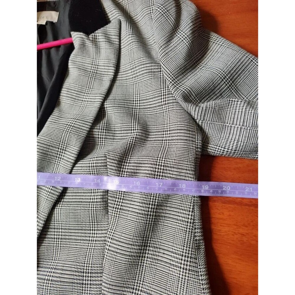 Loft women's black grey white blazer tailored jacket size 8 like new - Picture 15 of 16